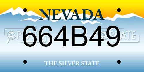664B49 Nevada License Plate