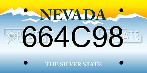 664C98 Nevada License Plate