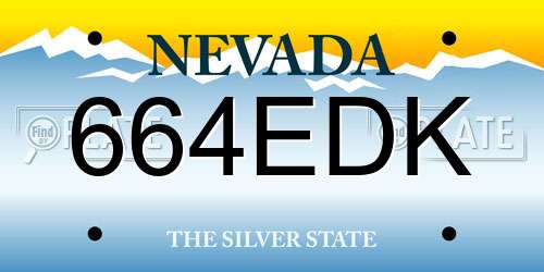 664EDK Nevada License Plate