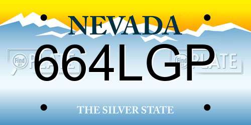 664LGP Nevada License Plate