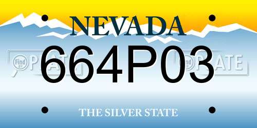 664P03 Nevada License Plate