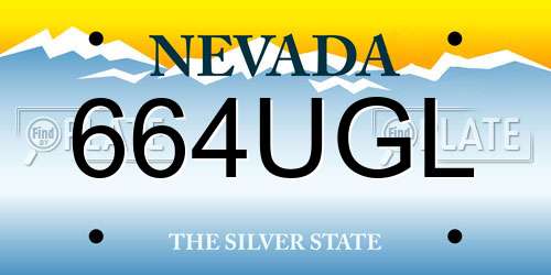 664UGL Nevada License Plate