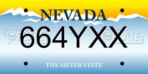664YXX Nevada License Plate
