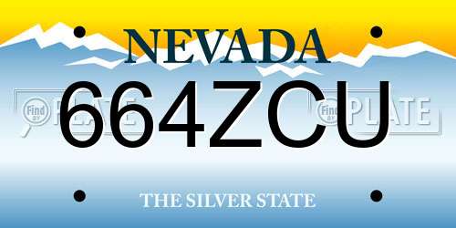 664ZCU Nevada License Plate