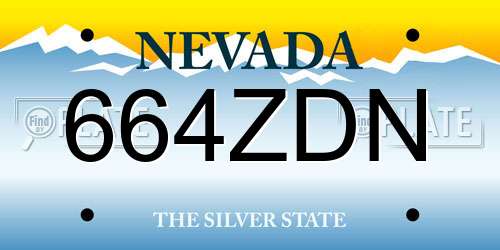 664ZDN Nevada License Plate