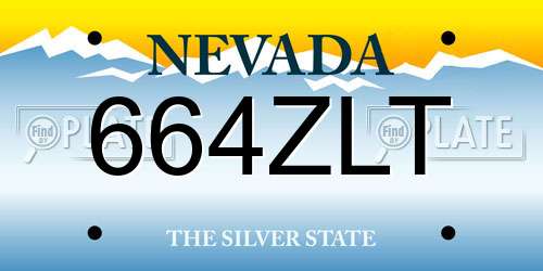 664ZLT Nevada License Plate
