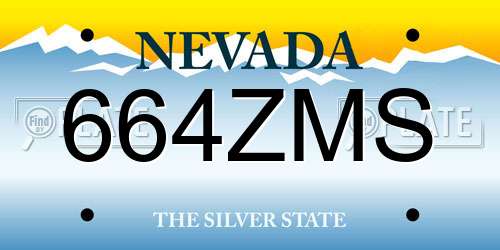 664ZMS Nevada License Plate