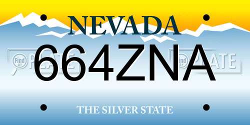 664ZNA Nevada License Plate
