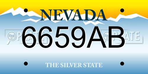 6659AB Nevada License Plate