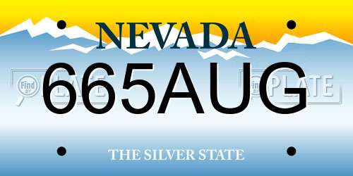 665AUG Nevada License Plate