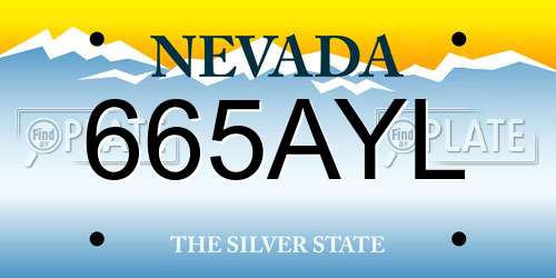 665AYL Nevada License Plate