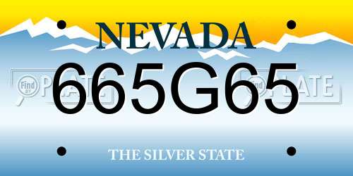 665G65 Nevada License Plate