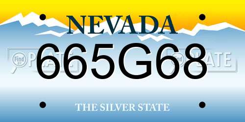 665G68 Nevada License Plate
