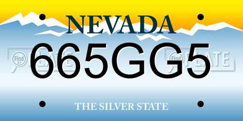 665GG5 Nevada License Plate