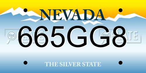 665GG8 Nevada License Plate