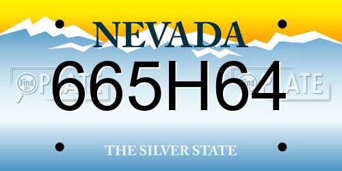 665H64 Nevada License Plate