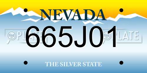 665J01 Nevada License Plate