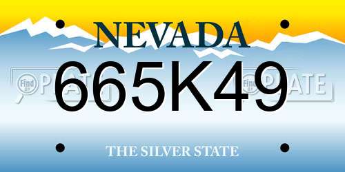 665K49 Nevada License Plate