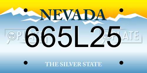 665L25 Nevada License Plate
