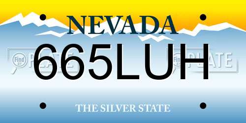 665LUH Nevada License Plate