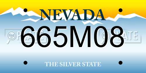 665M08 Nevada License Plate
