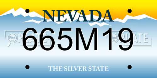 665M19 Nevada License Plate