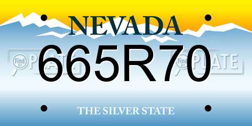 665R70 Nevada License Plate