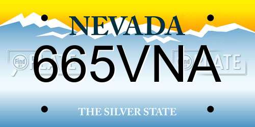 665VNA Nevada License Plate