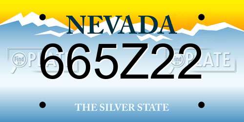 665Z22 Nevada License Plate