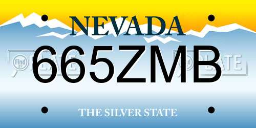 665ZMB Nevada License Plate