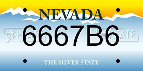 6667B6 Nevada License Plate