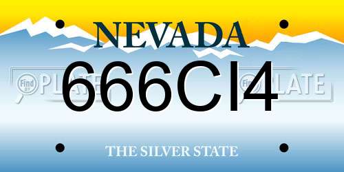 666CI4 Nevada License Plate