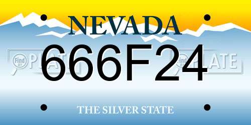 666F24 Nevada License Plate