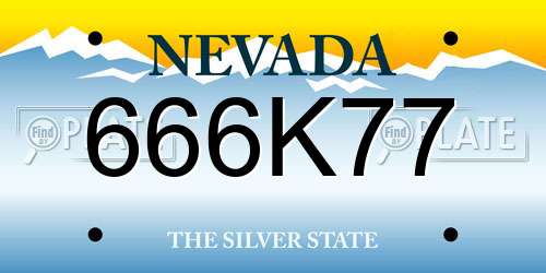 666K77 Nevada License Plate