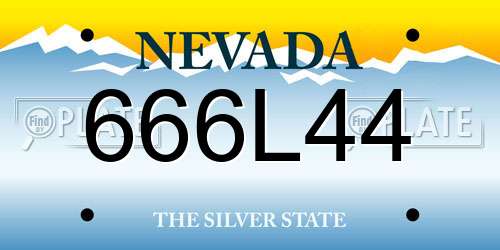 666L44 Nevada License Plate