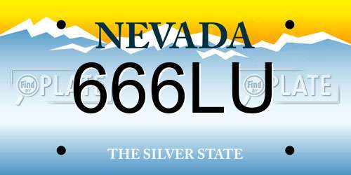 666LU Nevada License Plate