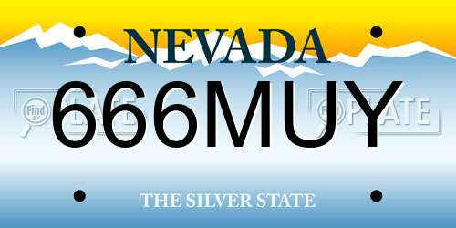 666MUY Nevada License Plate