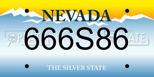 666S86 Nevada License Plate