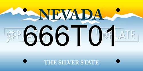 666T01 Nevada License Plate