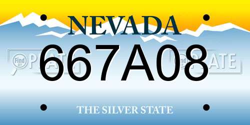 667A08 Nevada License Plate