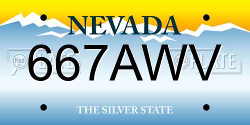 667AWV Nevada License Plate