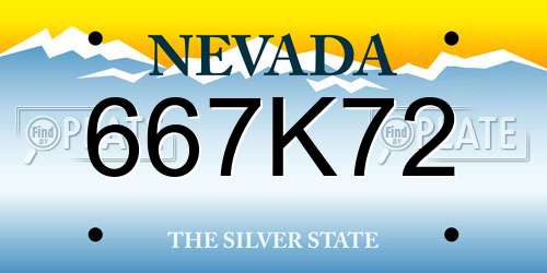 667K72 Nevada License Plate