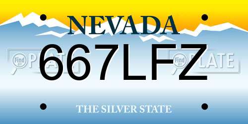 667LFZ Nevada License Plate