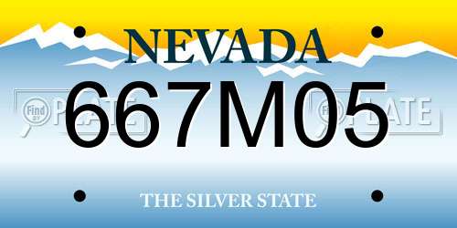 667M05 Nevada License Plate