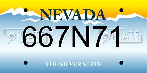 667N71 Nevada License Plate