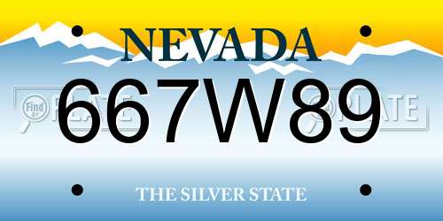 667W89 Nevada License Plate