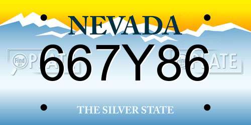 667Y86 Nevada License Plate