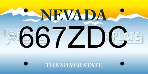 667ZDC Nevada License Plate