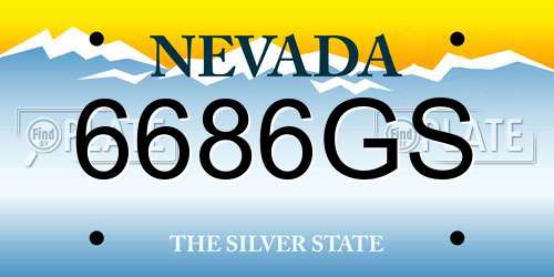 6686GS Nevada License Plate