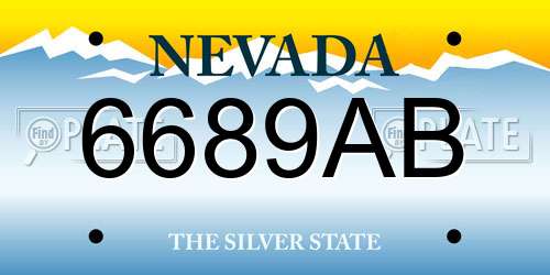 6689AB Nevada License Plate